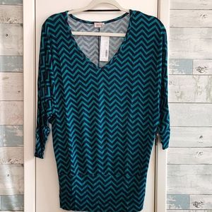 Pixley Medium Avah Two-Tone Chevron Print Dolman Top
